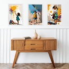 Kit 3 Quadros Decorativos Artes Crianças Pintando 33x24cm - C