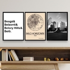 Kit 3 Quadros Decorativos Belo Horizonte-mapa Cidade 33x24cm