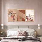 Kit 3 Quadros Decorativos Boho Abstrato Floral