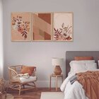 Kit 3 Quadros Decorativos Boho Abstrato Floral