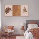 Kit 3 Quadros Decorativos Boho Formas Folhagens