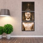 Kit 3 Quadros Decorativos Buda Hindu Dourado