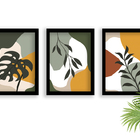 Kit 3 Quadros Decorativos C/ Moldura Arte Abstrata Organica