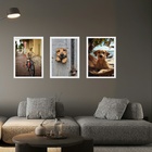 Kit 3 Quadros Decorativos Cachorro Caramelo 33x24cm - Com Vid