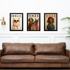 Kit 3 Quadros Decorativos Cães Capa De Revista 24x18cm - Com
