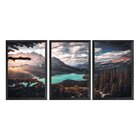 Kit 3 Quadros Decorativos Com Moldura Árvores Paisagem