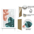 Kit 3 Quadros Decorativos Com Moldura Branca Abstrato Rose