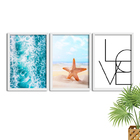 Kit 3 Quadros Decorativos Com Moldura Estrela Do Mar