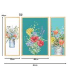 Kit 3 Quadros Decorativos Com Moldura Flores Coloridas Sala