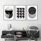 Kit 3 Quadros Decorativos Com Moldura Formas Geométricas