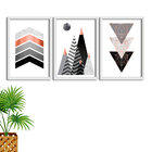 Kit 3 Quadros Decorativos Com Moldura Geométrico Escandinavo