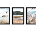 Kit 3 Quadros Decorativos Com Moldura Paisagens Naturais