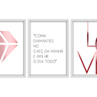 Kit 3 Quadros Decorativos Com Moldura Para Sala Quarto Frases
