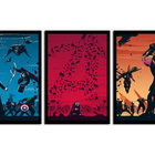 Kit 3 Quadros Decorativos Com Moldura Para Sala Quarto Geek N