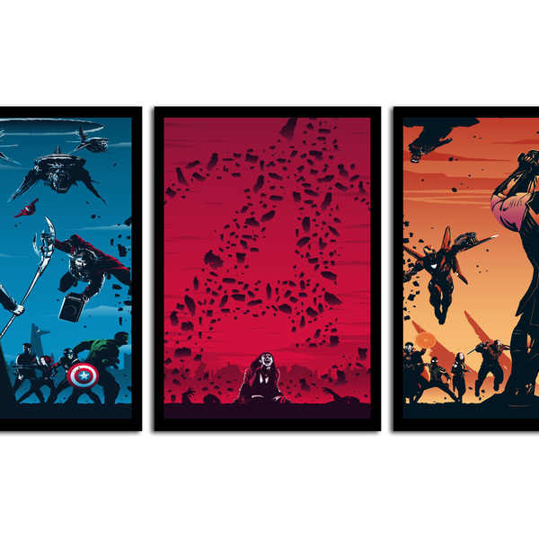 Kit 3 Quadros Decorativos Com Moldura Para Sala Quarto Geek N