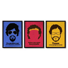 Kit 3 Quadros Decorativos Com Moldura Renato Russo, Cazuza E