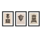 Kit 3 Quadros Decorativos Com Moldura Vasos Giovanni Piranesi