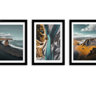 Kit 3 Quadros Decorativos Com Molduras Horizonte Montanhas