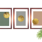 Kit 3 Quadros Decorativos Com Molduras Rose Golden Moon