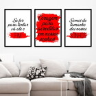 Kit 3 Quadros Decorativos Coragem Acreditar Nos Sonhos 45x34c