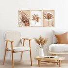 Kit 3 Quadros Decorativos Cozinha Moldura Em Pinus Com Planta