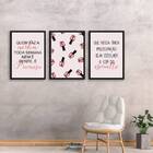 Kit 3 Quadros Decorativos Esmalteria 24x18cm - Com Vidro Mold