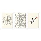 Kit 3 Quadros Decorativos Fé