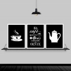 Kit 3 Quadros Decorativos Fé Café E Deus 45x34cm - Com Vidro