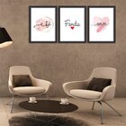 Kit 3 Quadros Decorativos Fé Família Amor