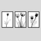 Kit 3 Quadros Decorativos Flores 21x30 Pvc Luven Bra