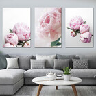 Kit 3 Quadros Decorativos Flores Rosa Rose