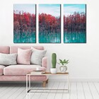 Kit 3 Quadros Decorativos Floresta Na Água