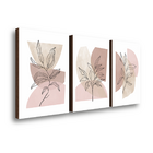 Kit 3 Quadros Decorativos Folhagem Tons Terrosos 40x60cm