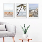Kit 3 Quadros Decorativos Fotografias Praia soft 24x18cm - Co