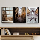 Kit 3 Quadros Decorativos Fotogragias Portugal 24x18cm Moldur