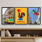 Kit 3 Quadros Decorativos Fotos Portugal 45x34cm - Com Vidro