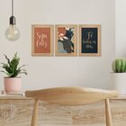 Kit 3 Quadros Decorativos Frases Folhas Moderno Sala