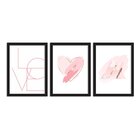 Kit 3 Quadros Decorativos Geométrico E Love