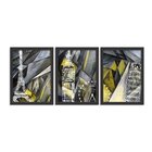 Kit 3 Quadros Decorativos Geométrico Europa