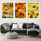 Kit 3 Quadros Decorativos Girassol Nossos Sonhos 45x34cm - Mo