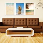 Kit 3 Quadros Decorativos Good Vibes Praia E Abacaxi