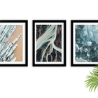 Kit 3 Quadros Decorativos Grandes Com Molduras Praia Marmore