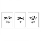 Kit 3 Quadros Decorativos Home Sweet Home