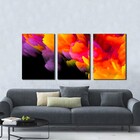 Kit 3 Quadros Decorativos Laranja Abstrato