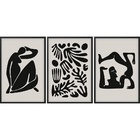 Kit 3 Quadros Decorativos Matisse Escultura Pb 45x34cm - Com