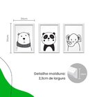 Kit 3 Quadros Decorativos Meu Rodapé Bichos Preto E Branco 24