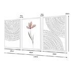 Kit 3 Quadros Decorativos Minimalista Linhas Flor Delicada