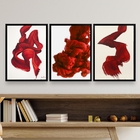 Kit 3 Quadros Decorativos Minimalistas Abstratos Vermelhos 45