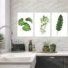 Kit 3 Quadros Decorativos Minimalistas Plantas 24x18cm Moldur