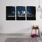 Kit 3 Quadros Decorativos Mosaico Cidade Nova York